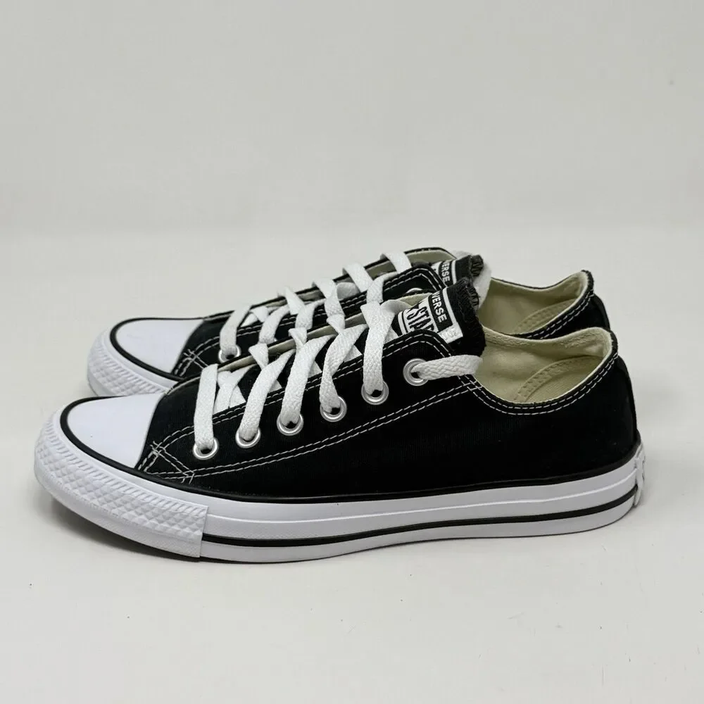 Converse All Star Sneakers Womens 7 Black Canvas Low Top Preppy Grunge Shoes